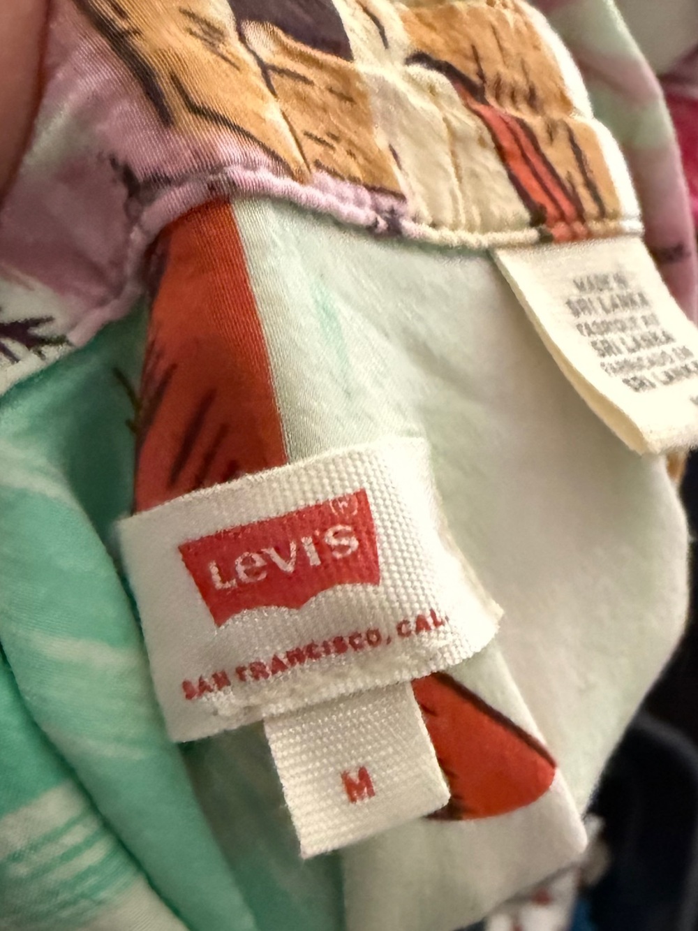 Levi's Sleeveless Tropical Print Romper in Mint and Purple - Picture 9 of 9